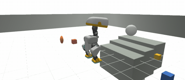 the duck stepping onto a step